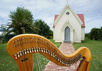 gold harp st andrews wedding