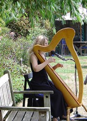water gardens outdoor wedding harp background music 
